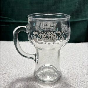 1970’s Vintage Pepsi-Cola Clear Glass Soda Fountain Mug